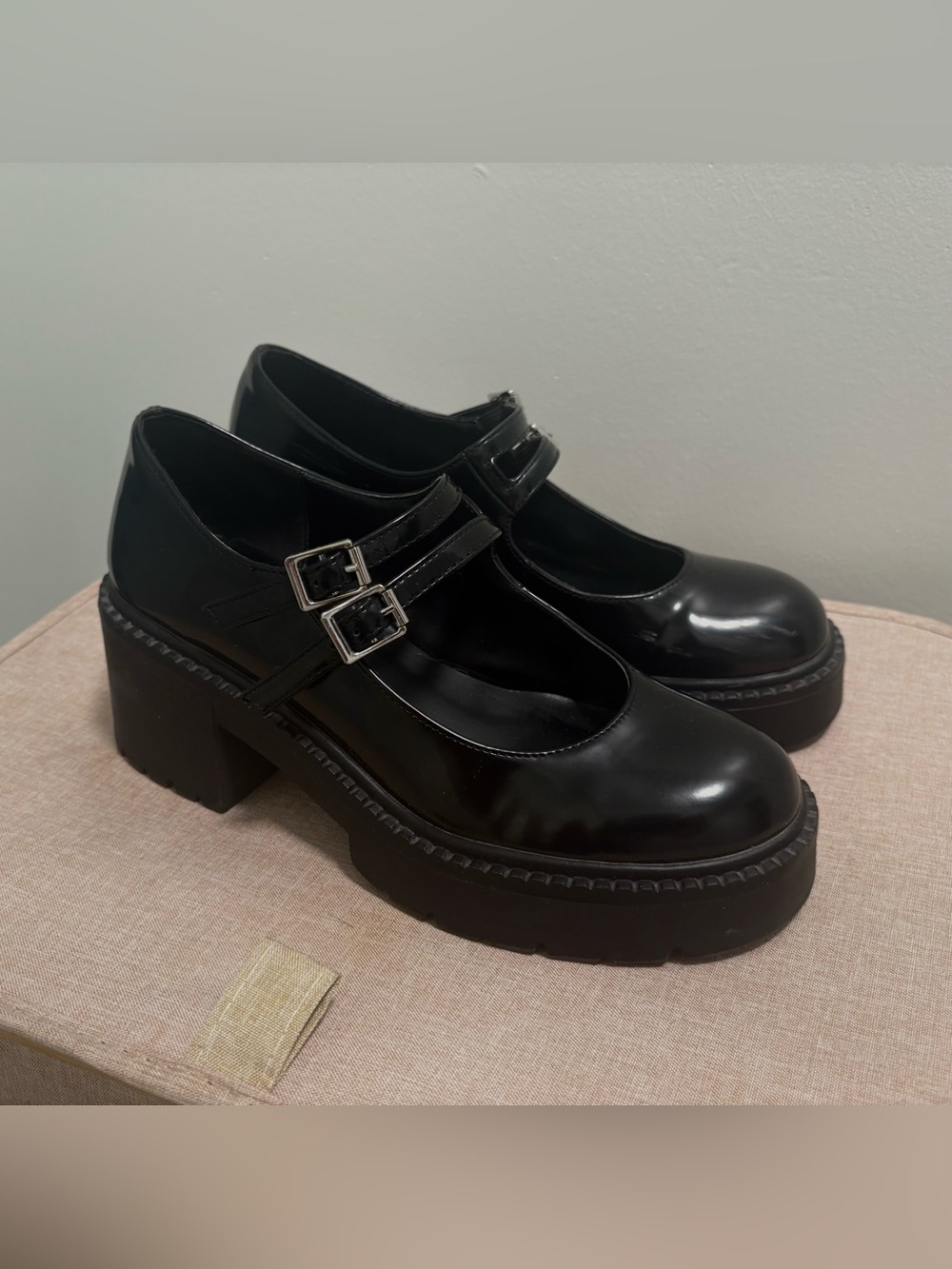 Madden Girl Black Platform Mary Janes